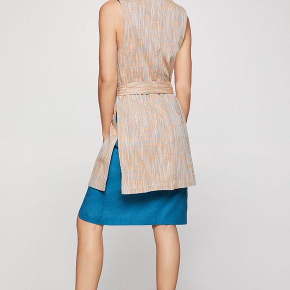 NWT BCBG Basket Weave Tie Waist Vest Dress - Picture 8 of 12